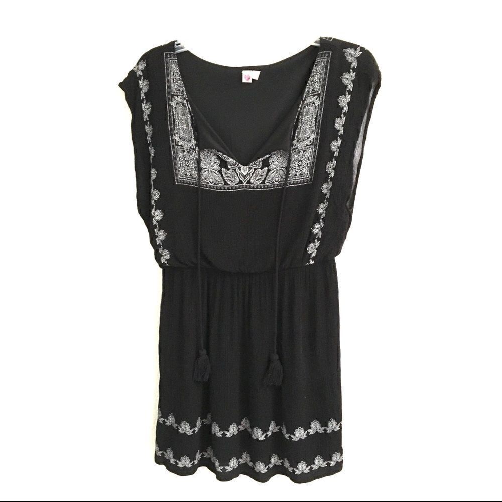 AUW BoHo sleeveless tassel mini dress L‎